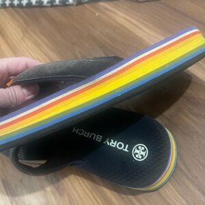 GUC Tory Burch Rainbow sole flip flops